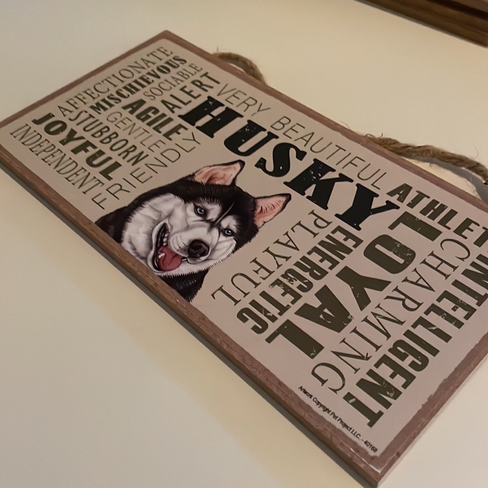 Husky Handcrafted Wooden Dog Sign